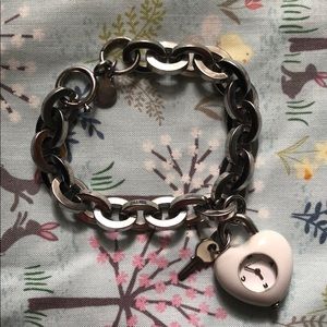 Marc Jacobs heart locket padlock watch bracelet